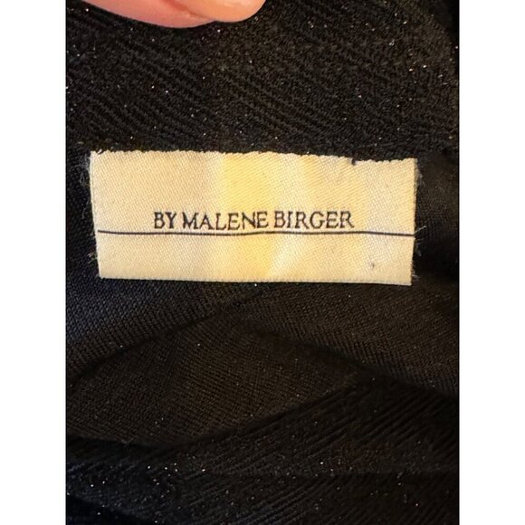By Malene Birger Sweater Women Small Black Metallic Knit Mock Neck Hinnon Top - Picture 7 of 10